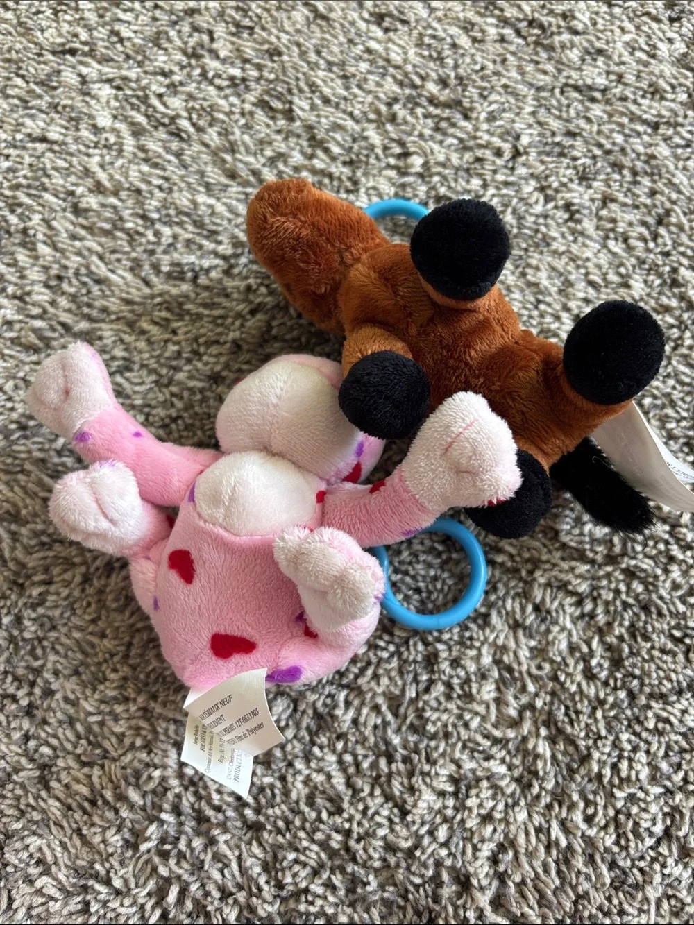 Webkinz Love Frog and Brown Arabian Horse Keychain Kinz Klip